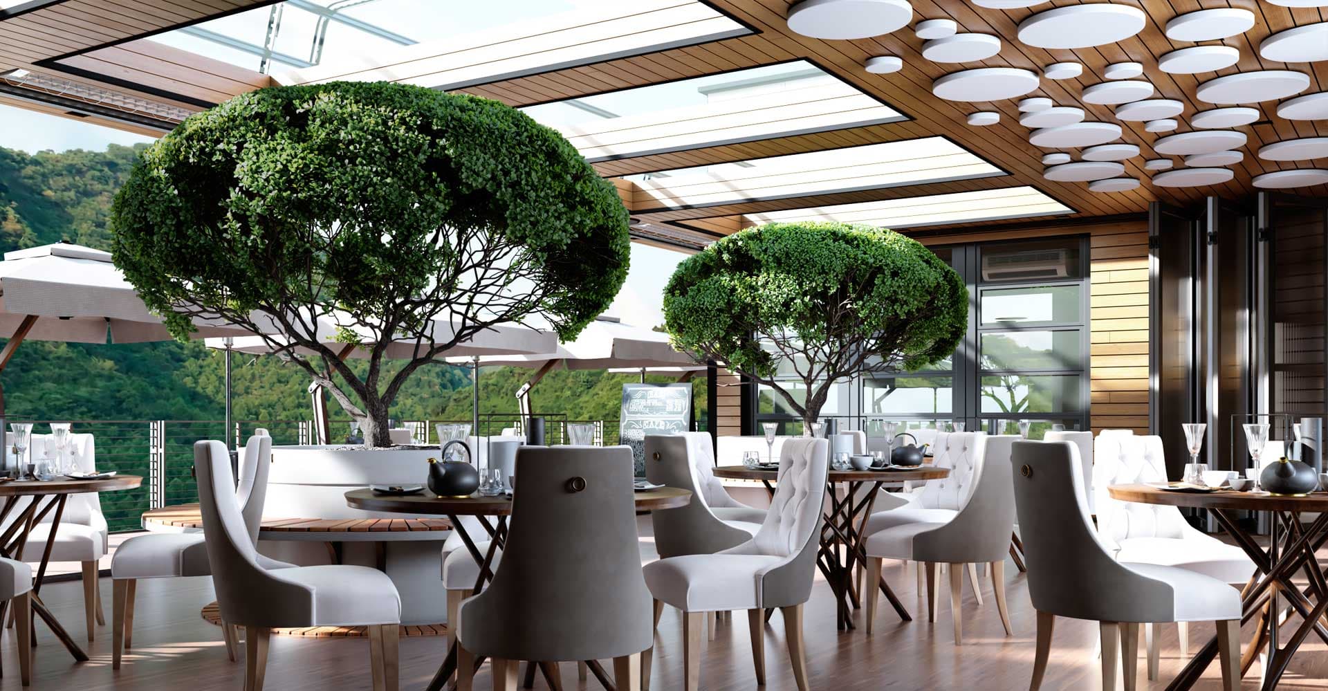Terraza y restaurante